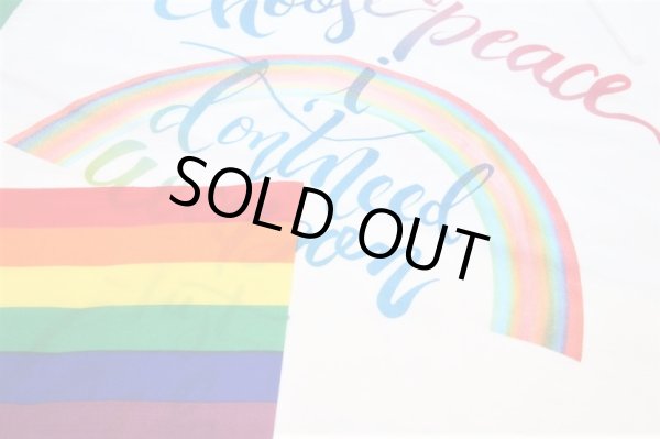 画像5: Love＆Peace【愛と平和】レインボー文字×ラメ虹Tシャツ (5)