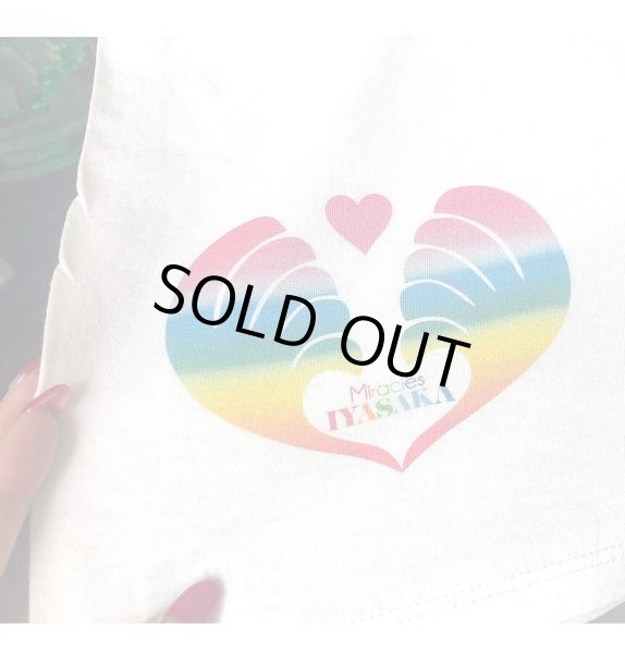 画像4: Love＆Peace【愛と平和】レインボー文字×ラメ虹Tシャツ (4)