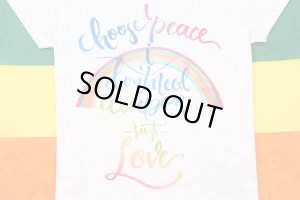 画像7: Love＆Peace【愛と平和】レインボー文字×ラメ虹Tシャツ (7)