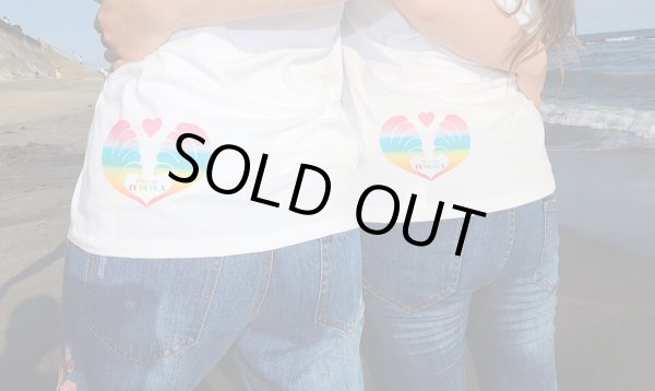 画像5: Love＆Peace【愛と平和】ネイビーラメ文字×ラメ虹Tシャツ (5)