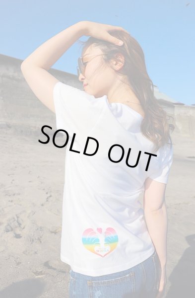 画像3: Love＆Peace【愛と平和】レインボー文字×ラメ虹Tシャツ (3)