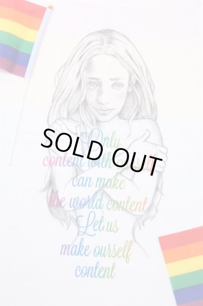 画像3: I LOVE ME♡ご自愛=ご慈愛♡自分自神Tシャツ（鉛筆画×レインボー文字） (3)