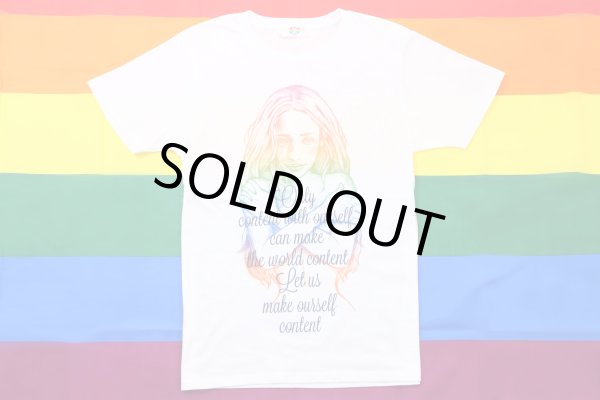 画像5: I LOVE ME♡ご自愛=ご慈愛♡自分自神Tシャツ（レインボー画×ネイビー文字） (5)