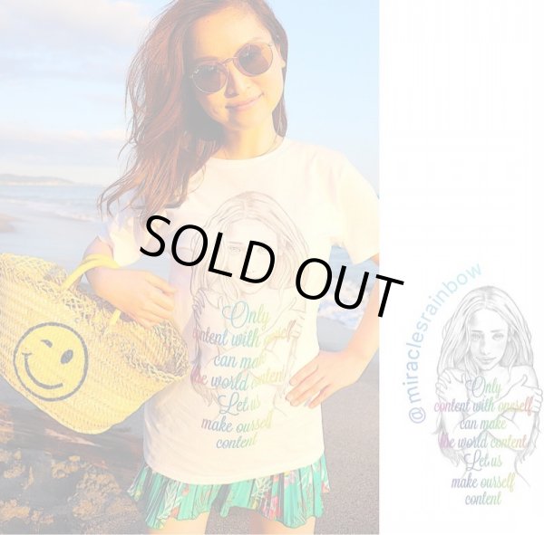 画像2: I LOVE ME♡ご自愛=ご慈愛♡自分自神Tシャツ（鉛筆画×レインボー文字） (2)