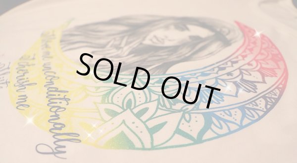 画像4: 自分自魂との結魂Tシャツ【昼の虹色のラメの月×鉛筆画女神version】 (4)