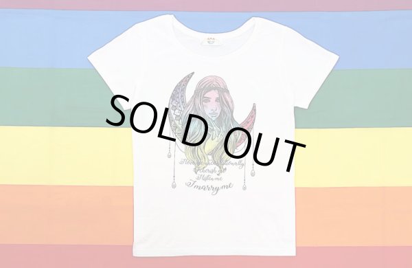 画像4: 自分自魂との結魂Tシャツ【夜の虹色の月×ラメ女神version】 (4)