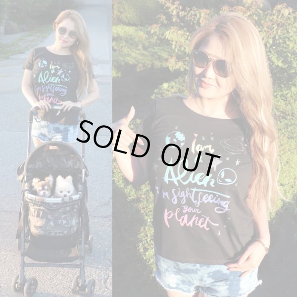 画像6: Alien【宇宙人専用】宇宙人用☆地球観光Tシャツ２色（白・黒） (6)