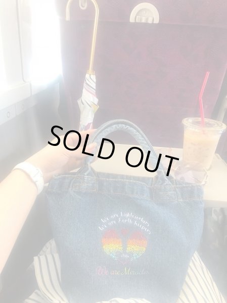 画像9: ラインストーンデニムバック【ライトワーカー＆アースキーパーのメッセンジャーバック】 (9)